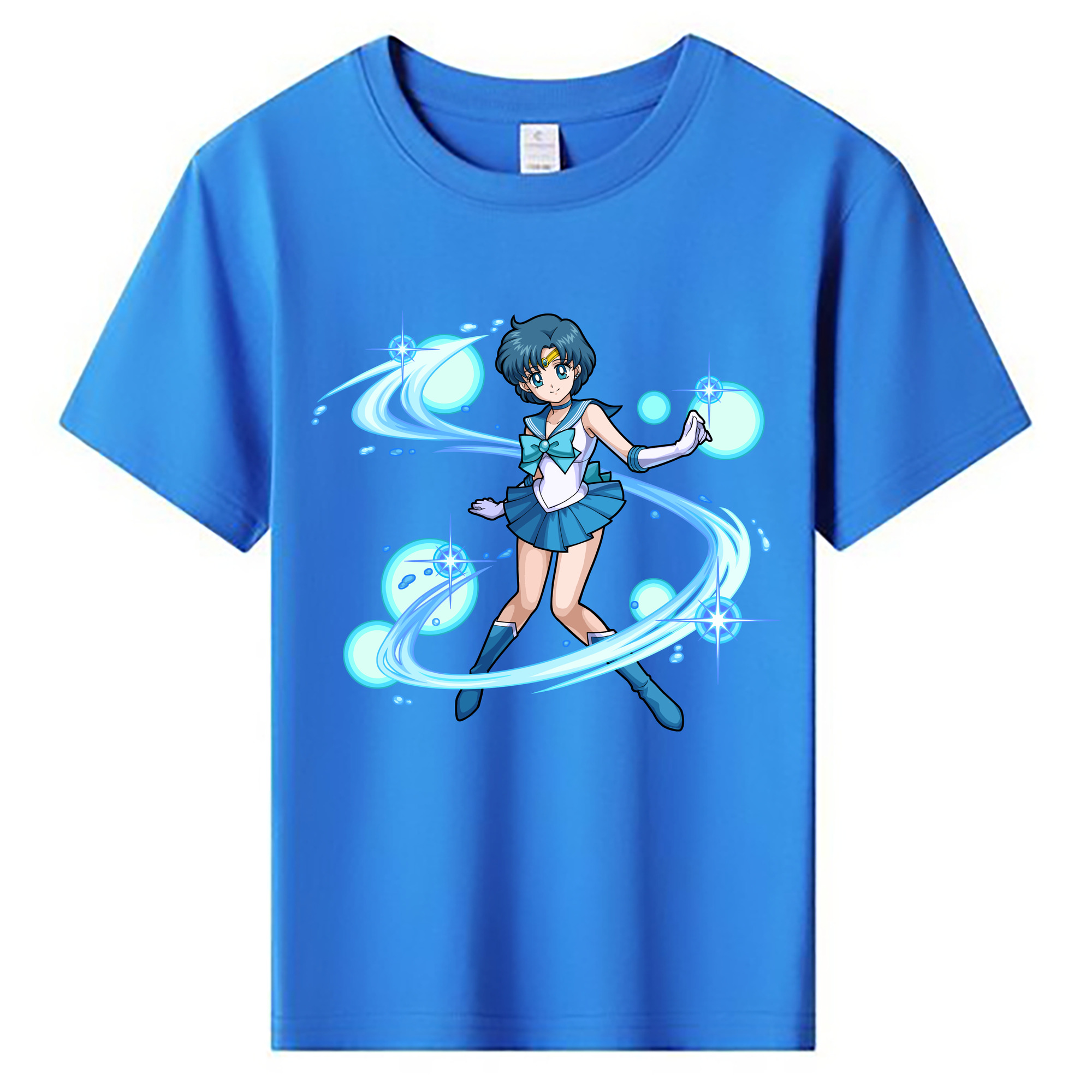 （画像用） 美少女戦士セーラームーン 水野 亜美 みずの あみ Sailor Moon Mizuno Ami 綿100％キッズTシャツ（フロントプリント）